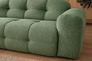 Canapé Laura - Vert clair - 3 places - En polyester et coton