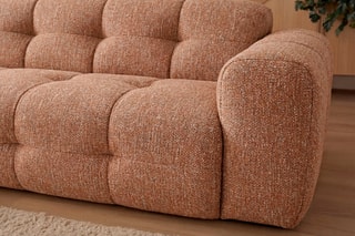 Canapé Laura - Orange - 3 places - En polyester et coton