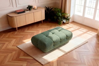 Pouf Laura - Vert clair - En polyester et coton