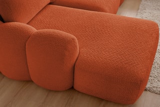Canapé droit convertible Montaigne - Orange - 3 places - En polyester