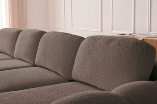 Canapé d'angle droit convertible Montaigne - Marron - 3 places - En polyester