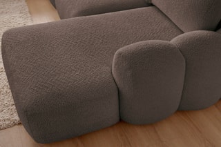 Canapé d'angle droit convertible Montaigne - Marron - 3 places - En polyester