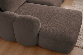 Canapé d'angle gauche convertible Montaigne - Marron - 3 places - En polyester