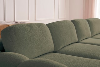 Canapé d'angle gauche convertible Montaigne - Vert - 3 places - En polyester