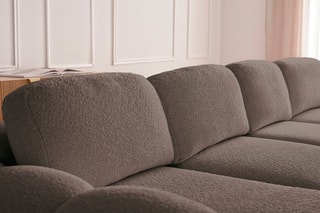 Canapé d’angle gauche convertible Montaigne - Marron - 4 places - En polyester