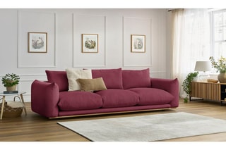 Canapé droit Ernest - Rouge - 3 places - En polyester et nylon