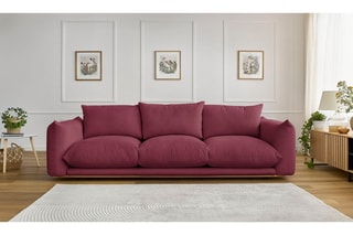 Canapé droit Ernest - Rouge - 3 places - En polyester et nylon
