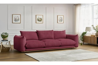 Canapé droit Ernest - Rouge - 3 places - En polyester et nylon