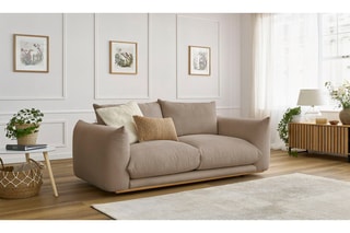 Canapé droit Ernest - Taupe - 2 places - En polyester et nylon