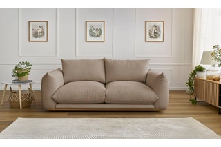 Canapé droit Ernest - Taupe - 2 places - En polyester et nylon