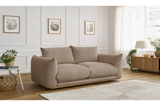 Canapé droit Ernest - Taupe - 2 places - En polyester et nylon