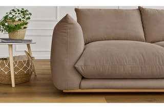Canapé droit Ernest - Taupe - 2 places - En polyester et nylon