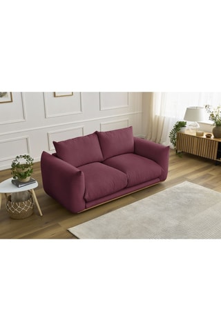 Canapé droit Ernest - Rouge - 2 places - En polyester et nylon