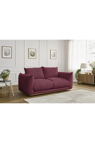 Canapé droit Ernest - Rouge - 2 places - En polyester et nylon