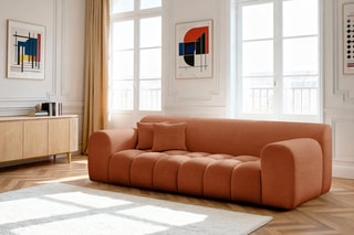 Canapé droit Melisse - Orange - 3 places - En polyester