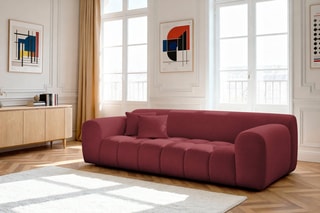 Canapé droit Melisse - Rouge - 3 places - En polyester