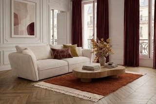 Canapé droit Luigi - Blanc - 3 places - En polyester