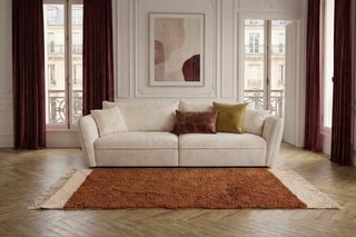 Canapé droit Luigi - Blanc - 3 places - En polyester