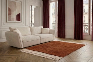 Canapé droit Luigi - Blanc - 3 places - En polyester