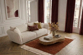 Canapé droit Luigi - Blanc - 3 places - En polyester
