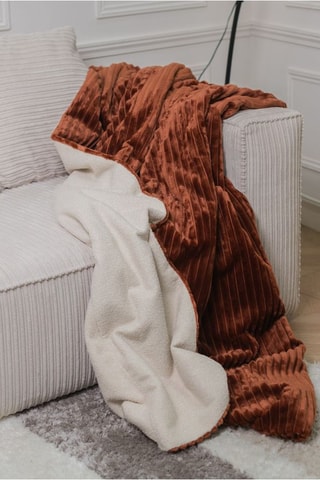 Plaid réversible Oslo - Marron - 180 x 140 cm