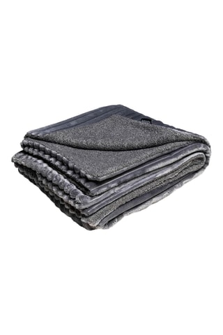 Plaid réversible Oslo - Gris foncé - 240 x 220 cm