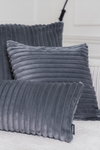2 coussins en velours Oslo - Gris foncé - 45 x 45 cm