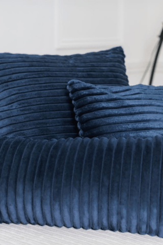 Plaid et 2 coussins réversibles Olso - Bleu marine
