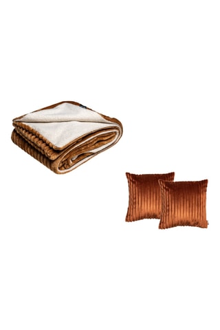 Plaid et 2 coussins réversibles Olso - Orange