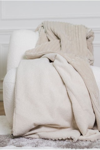 Plaid et 2 coussins réversibles Olso - Beige