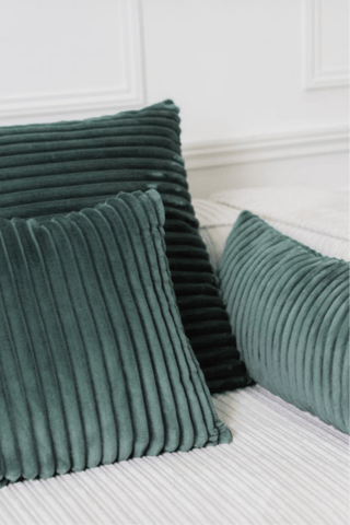 Plaid et 2 coussins réversibles Olso - Vert foncé