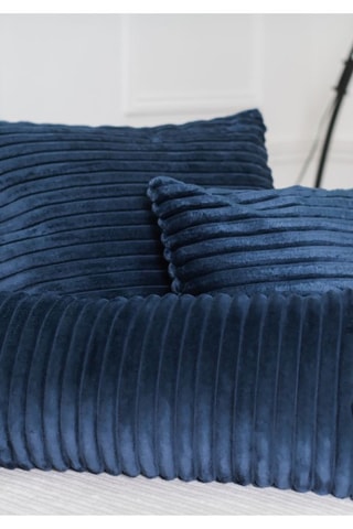 Plaid et 2 coussins réversibles Olso - Bleu marine