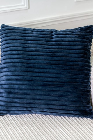 Plaid et 2 coussins réversibles Olso - Bleu marine