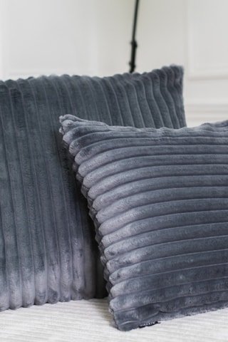 Plaid et 2 coussins réversibles Olso - Gris foncé