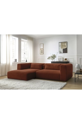 Canapé d’angle gauche Harry - Orange - 3 places - En polyester