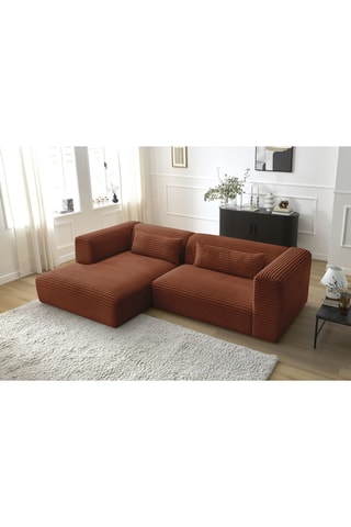 Canapé d’angle gauche Harry - Orange - 3 places - En polyester