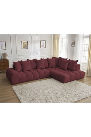 Canapé d’angle droit Everst - Rouge - 4 places - En polyester