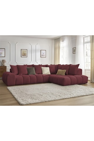 Canapé d’angle droit Everst - Rouge - 4 places - En polyester