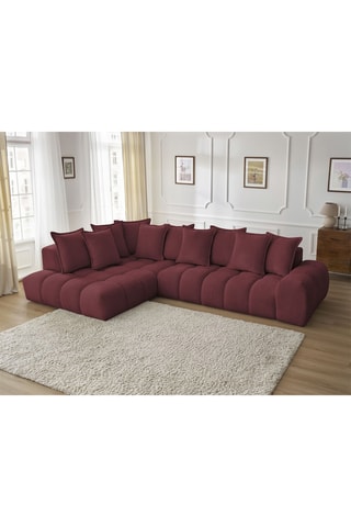 Canapé d’angle gauche Everst - Rouge - 4 places - En polyester
