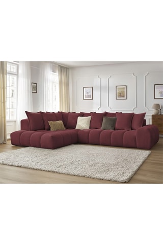 Canapé d’angle gauche Everst - Rouge - 4 places - En polyester