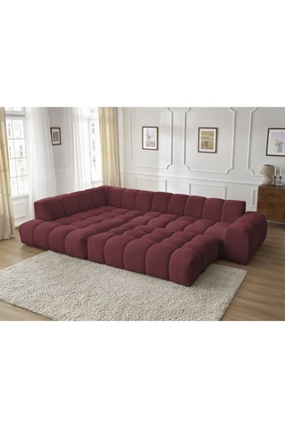 Canapé d’angle gauche Everst - Rouge - 4 places - En polyester