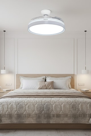 Ventoinha de teto com iluminação LED - Branco