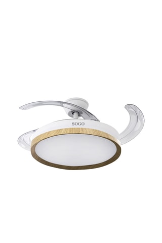 Ventoinha de teto com iluminação LED - Madeira