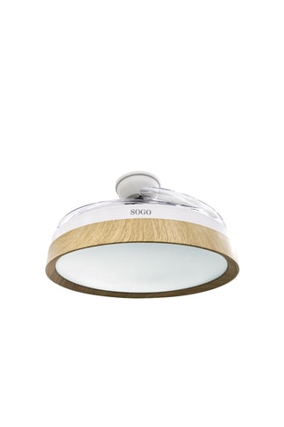 Ventoinha de teto com iluminação LED - Madeira