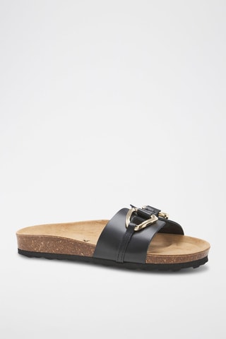 Mules em couro - 
Preto