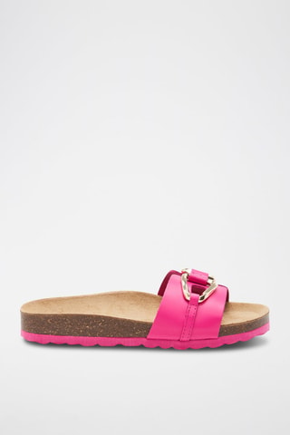 Mules em couro - 
Rosa