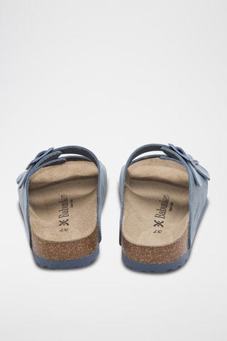 Mules em couro - Azul
