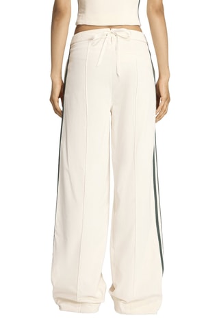 Pantalón loose de terciopelo de tiro alto - Blanco