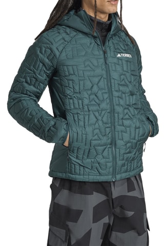 Chaqueta de senderismo con capucha Terrex Xperior PrimaLoft - Verde oscuro
