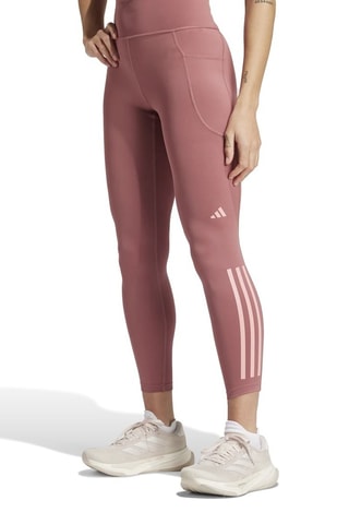 Leggings de running de tiro alto DailyRun 3-Stripes - Rosa viejo